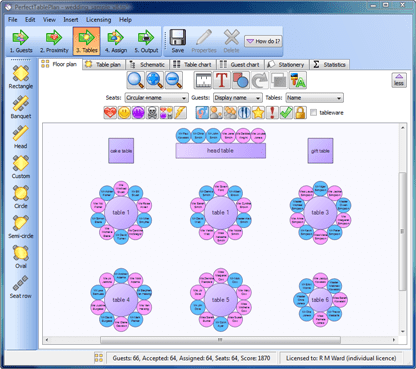 visualizing a table plan visualization
