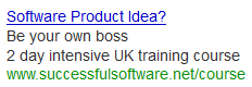 One of my Adwords ads (I tested several).