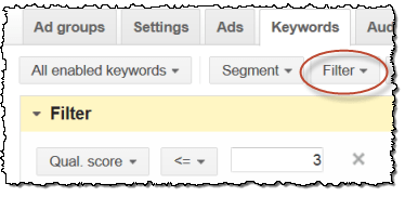 adwords filter