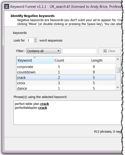 keyword funnel adwords tool