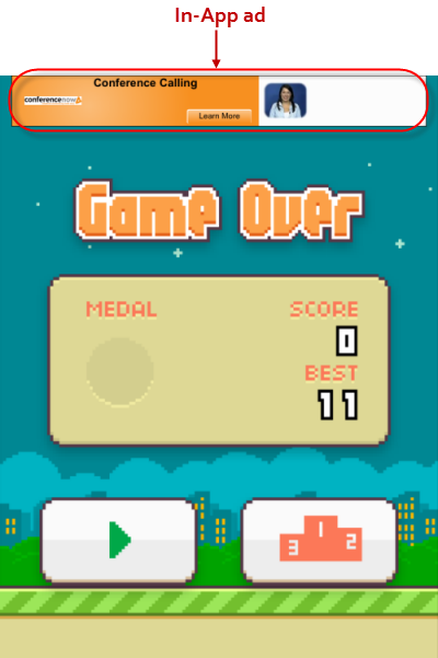 Flappy Bird In-App ads